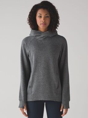 Lululemon Fleece Please Pullover | Heathered Speckled Black | Size 6